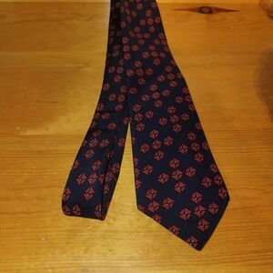 Dior Classic Navy and Red Geometric Tie